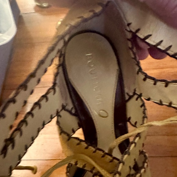 BOUTIQUE 9 BTROSILIE LEATHER SNAKE TIE  High Heels Sz 7.5. - Picture 7 of 8